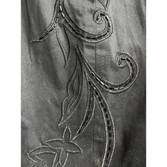 Vintage Cache Pants Womens 8 Black Wide Leg Floral Beaded Embellished 90s Y2K - Picture 16 of 16